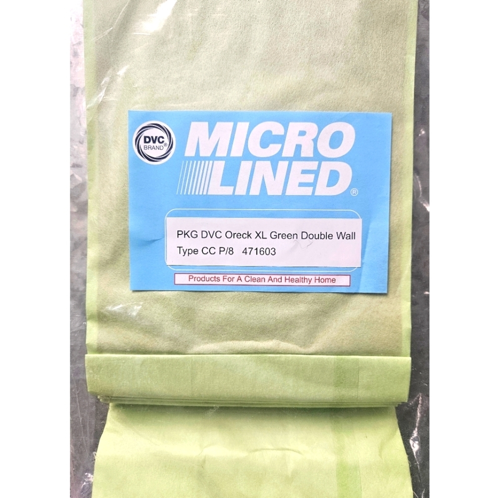 DVC Green Double Wall Type CC Compatible w/ Oreck XL Upright Vacuum Cleaner Bags - Picture 3 of 4